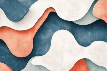 Poster - abstract layered form in pastel colors: a stunning visual featuring abstract layered shapes in a del