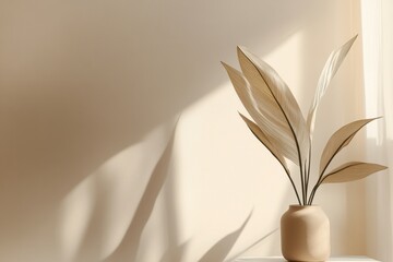 Poster - neutral oasis: capturing the serene elegance of a carefully curated indoor still life, showcasing a 