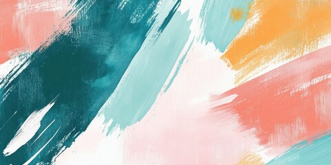 Poster - colorful abstract strokes: an expressive artwork, with a symphony of hues dancing across the canvas,
