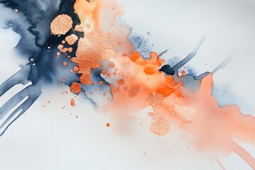 Poster - abstract watercolor fusion: an expressive watercolor painting bursts with vibrant hues, showcasing a