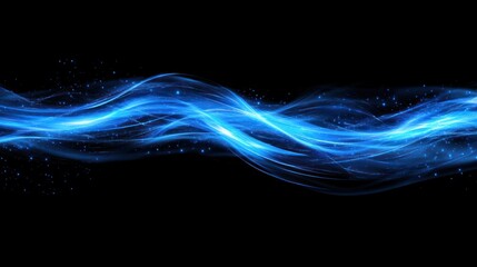 Poster - Glowing blue wave abstract background energy flow design