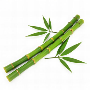 Fresh Bamboo Stalks with Leaves PNG