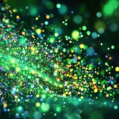 Poster - striking green and yellow bo lights creating a magical and enchanting ambiance in the night sky