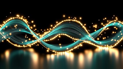 Poster - Mesmerizing glowing wave crashing against the shore in a beautiful display of nature's power and light