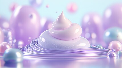 Poster - A pure white liquid drop suspended against a deep blue background creating a striking visual contrast