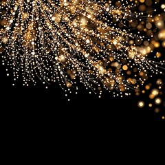 Poster - Exquisite fireworks display with gold sparkles lighting up the night sky in a spectacular show