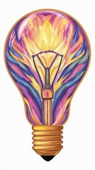 Poster - A colorful light bulb featuring a unique design displaying vibrant colors and artistic creativity