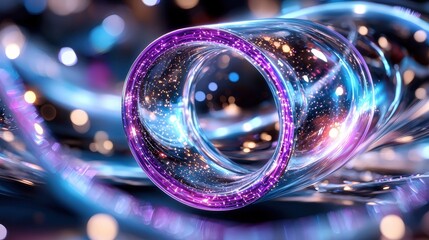 Poster - Elegant set against a purple and blue background highlighting its unique design and craftsmanship