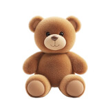 Adorable brown teddy bear sitting plush toy soft cuddly friend