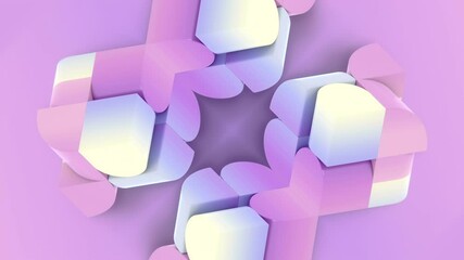 Aufkleber - Optical art style loop animation. Colored shapes form a dynamic geometric pattern that transforms symmetrically. The composition is minimalistic, with precise rhythmic motion. 3d rendering 4K