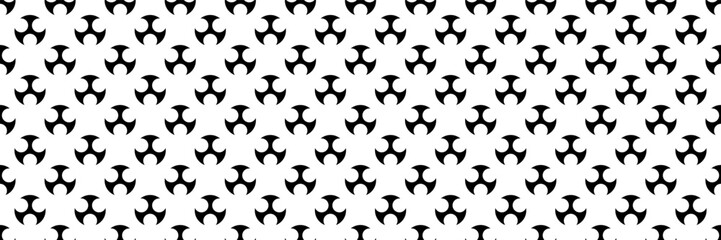 Poster - horizontal seamless black circle design for pattern and background.