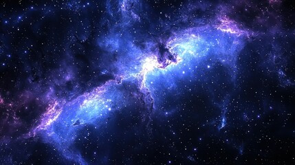 Wall Mural - Deep space nebula with vibrant colors and starlight glow