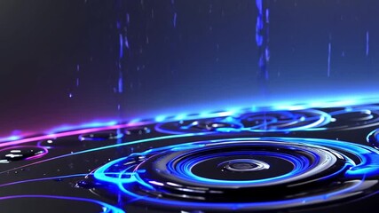 Futuristic technology interface with glowing blue circuits in a dark and sleek style for digital applications