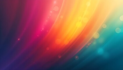 Wall Mural - Vibrant streaks of color sweep across the image, blending from deep purples and reds to bright yellows and blues. Soft, glowing circles add a dynamic, ethereal quality to the composition.