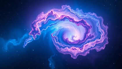 Wall Mural - abstract cosmic nebula, swirling stars & blue dust, blue, night