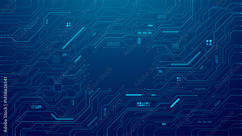 Abstract digital background with circuit line elements in technology ...
