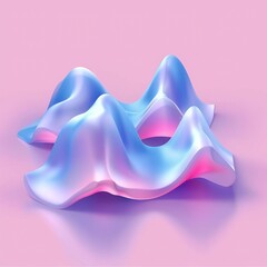 Poster - Gradient wave-shaped form against soft pink backdrop, captivating visual harmony