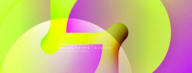 Poster - Abstract vibrant background. Overlapping colorful shapes create dynamic visual effect. Gradient hues blend seamlessly, offering modern aesthetic.
