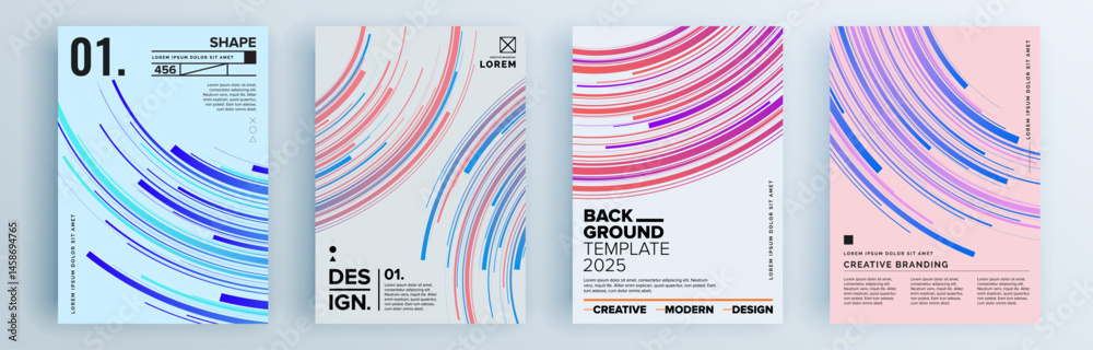 Modern abstract covers set, minimal covers design. Colorful geometric ...