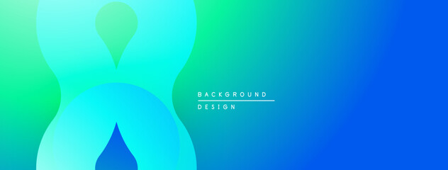 Poster - Abstract gradient background. Soft shapes overlap, creating fluid visual effect. Blue, green hues dominate composition. Minimalist design.
