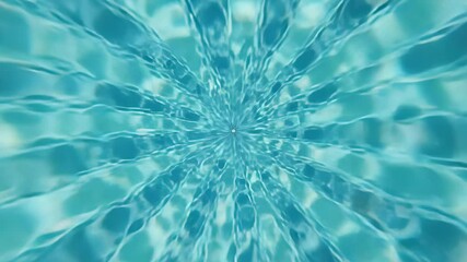 Aufkleber - Abstract Water Kaleidoscope Teal and Turquoise