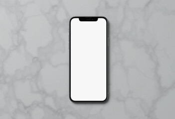 Fototapete - Smartphone mockup with white blank screen isolated on grey background. isolated on white background	
