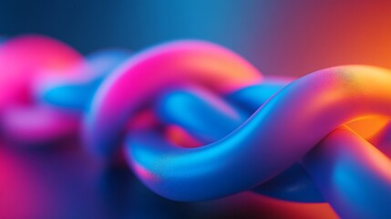 Leinwandbilder - Intertwined Gradient Ropes, A Vibrant Dance of Color and Form
