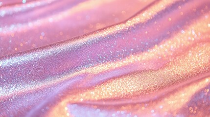 Poster - Pink Metallic Foil Crumpled Background with Silver Shine