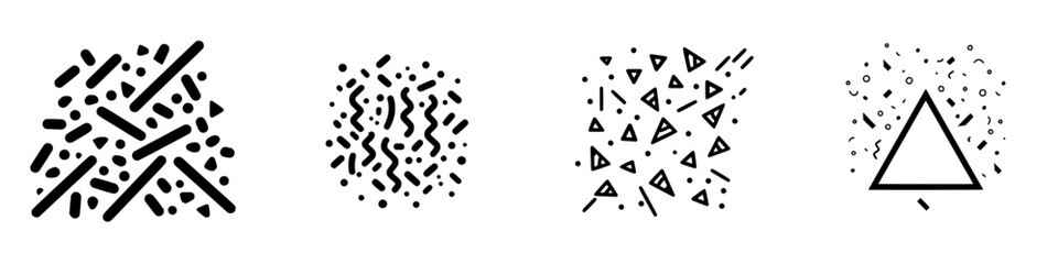 Poster - Vector illustration icons showcasing abstract shapes with various patterns and forms suitable for modern design projects