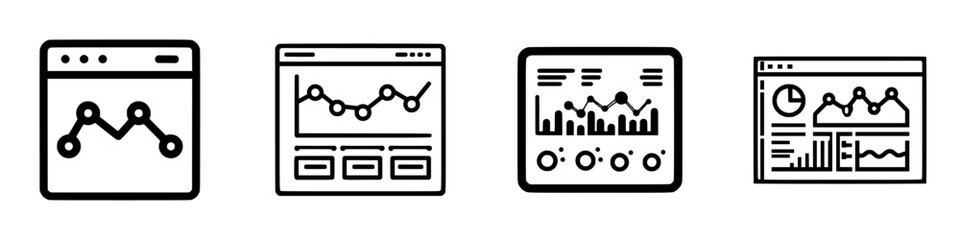 Fototapete - Vector illustration of data analysis icons for web applications and dashboards in a modern design style