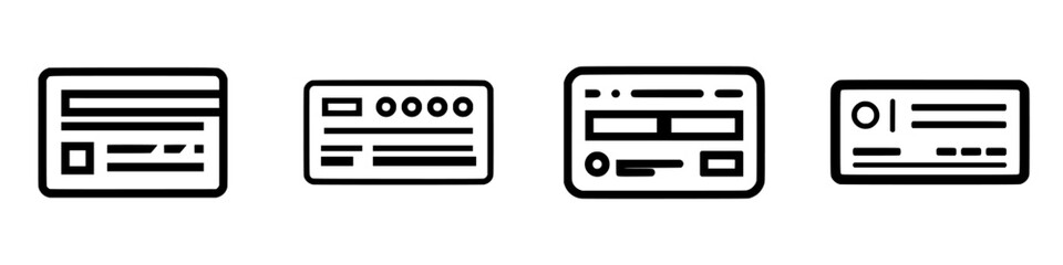 Poster - Vector illustrations of different card styles for various uses in payment and identification designs