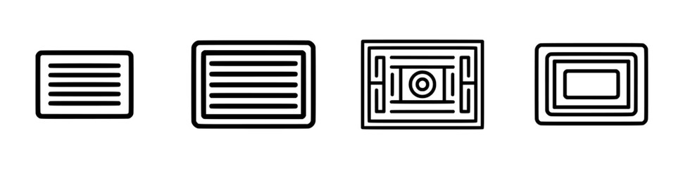 Poster - Vector illustration icons representing various rectangular shapes and designs suitable for user interface elements or graphic design projects