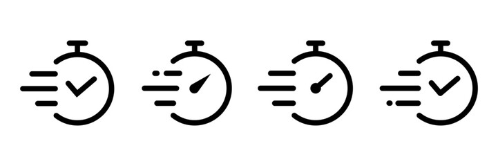 Wall Mural - speed time icon. rapid line symbol. stopwatch fast icon. quick time icon. fast delivery icon. time s
