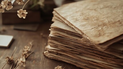 Poster - A beautifully textured vintage paper with a soft, warm brown tone and visible fibers, perfect for evoking the charm of antique book pages