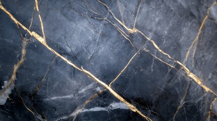 Aufkleber - Close-up view of dark grey marble with striking gold veining, showcasing a luxurious and elegant texture. Ideal for design projects needing a sophisticated backdrop. : Generative AI