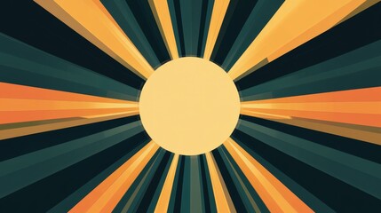 Poster - a circular vector pattern of sun rays, designed with sharp geometric edges, creating an abstract rep