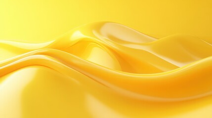 Poster - A smooth yellow geometric background with soft wavy lines creating a fluid abstract feel.