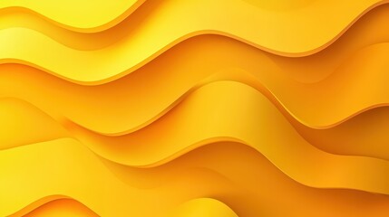 Poster - smooth yellow geometric background with wave-like layers and soft gradient blending