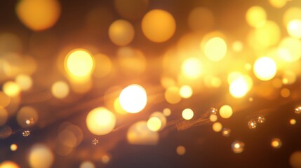 Poster - a soft golden glow with floating bokeh orbs, creating a warm and inviting ambiance