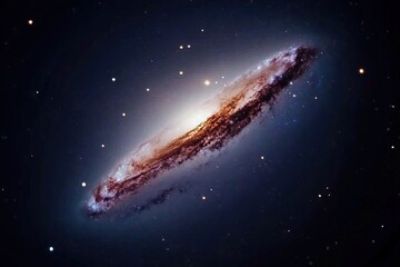 Wall Mural - a distant spiral galaxy bathed in cosmic dust.