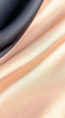 Poster - Soft Peach and Gold Satin Fabric Drape with Subtle Shadows