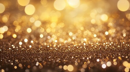 Poster - a sparkling gold glitter background with scattered glowing particles for a festive and glamorous loo