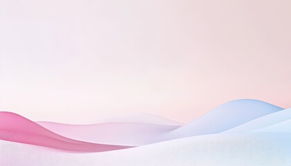 Poster - Abstract Pixelated Landscape with Pastel Gradient Hills in Digital 3D Rendering Smooth Geometric Design and Modern Artistic Style