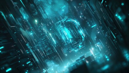 Leinwandbilder - Abstract Technological Backdrop with Glowing Blue Data Streams and Intricate Digital Network Connections in a Dark Cyberspace Environment Showing Future and Connectivity