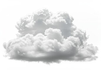 Poster - Isolated fluffy cloud formation against a bright white background in a studio shot