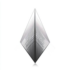 Aufkleber - Abstract diamond shape, skyscraper reflection, minimalist design, for branding or art prints