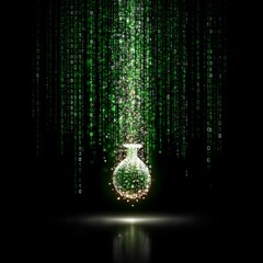 Poster - Digital Alchemy: The Vessel of Data Transformation in a Matrix of Green Code Streams