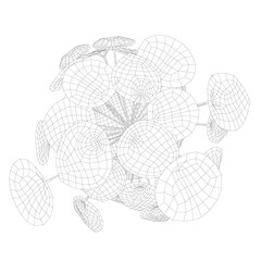 Poster - A close up of a flower with many small circles. The flower is made up of many small circles, and the circles are all different sizes. The flower is very detailed and intricate