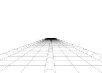 Poster - A white background with a black line that is drawn across it. The line is drawn in a way that it looks like it is going up and down