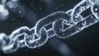 © peerawat - A futuristic gray diagonal chain with digital connections, visualizing the concept of blockchain and decentralized networks.